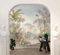 Tropical Garden Scenic Wallpaper : Palms and Urns Mural