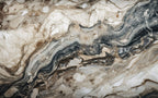 Brown Black Marble Wallpaper : Wavy Vein Stone Mural - View 2