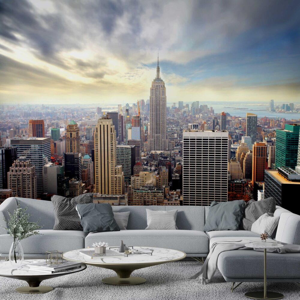 New York Skyline Wallpaper : Manhattan City Panorama Mural - View 2