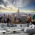 New York Skyline Wallpaper : Manhattan City Panorama Mural - View 2