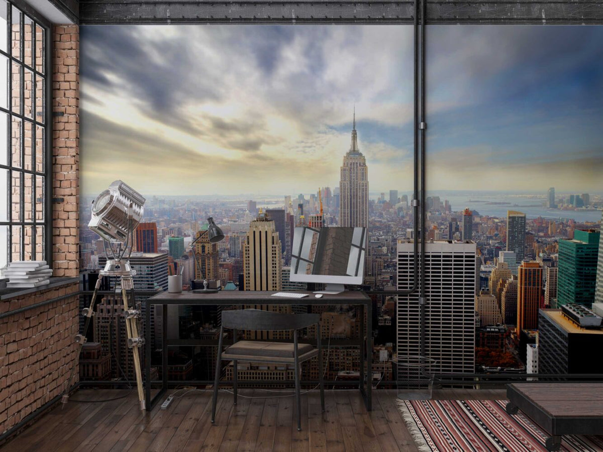 New York Skyline Wallpaper : Manhattan City Panorama Mural