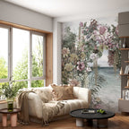 Hanging Roses Sea View Wallpaper : Floral Arch over Water Mural - View 2