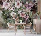 Oil Painting Lily Wallpaper : Lush Floral Bouquet Mural - View 3