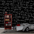 Chalkboard Math Wallpaper : Formulas on Black Pattern Mural - View 5