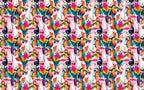 Colorful Parrot Wallpaper : Tropical Bird Pattern Mural - flat design