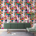 Colorful Parrot Wallpaper : Tropical Bird Pattern Mural