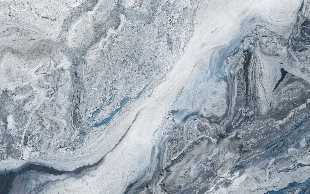 Blue Grey Marble Wallpaper : Fluid Stone Texture Mural - flat design