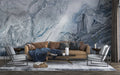 Blue Grey Marble Wallpaper : Fluid Stone Texture Mural