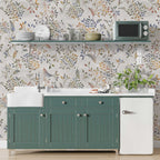 Colorful Leaf Branch Wallpaper : Folk Botanical Pattern Mural - View 3