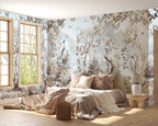 Peacock Garden Wallpaper : Pale Blue Autumn Branches Mural - View 3