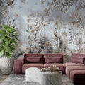 Peacock Garden Wallpaper : Pale Blue Autumn Branches Mural