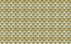 Green Gold Art Deco Wallpaper : Geometric Fan Pattern - View 2