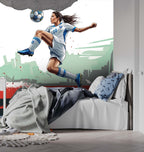Women's Soccer Wallpaper : Female Football Star Mural - View 4