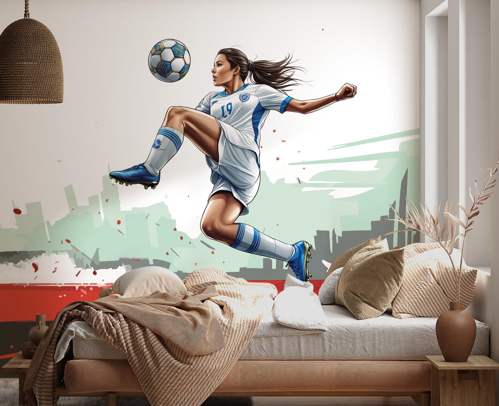 Women's Soccer Wallpaper : Female Football Star Mural