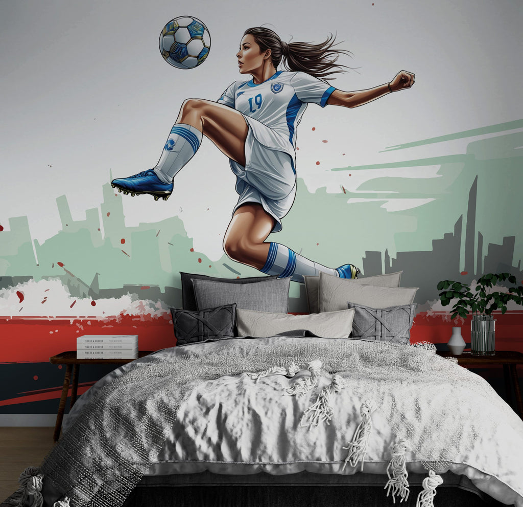 Women's Soccer Wallpaper : Female Football Star Mural - View 5