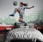 Women's Soccer Wallpaper : Female Football Star Mural - View 5
