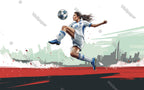 Women's Soccer Wallpaper : Female Football Star Mural - View 2