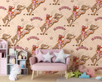 Rodeo Cowgirl Wallpaper : Retro Western Pattern Mural