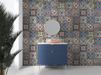 Vintage Tile Wallpaper : Portuguese Azulejo Pattern Mural
