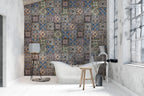 Vintage Tile Wallpaper : Portuguese Azulejo Pattern Mural - View 3