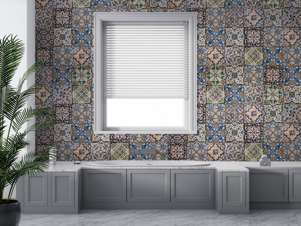 Vintage Tile Wallpaper : Portuguese Azulejo Pattern Mural - View 2