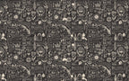 Alchemy Script Wallpaper : Vintage Manuscript Black Mural - View 2