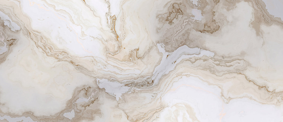 Beige White Marble Wallpaper : Soft Veined Stone Mural - flat design