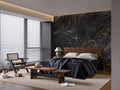 Black and Gold Marble Wallpaper : Dark Stone Mural