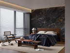 Black and Gold Marble Wallpaper : Dark Stone Mural
