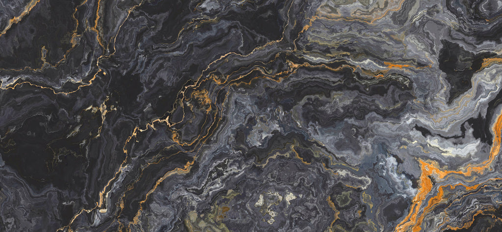 Black and Gold Marble Wallpaper : Dark Stone Mural - flat design