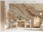 Caramel Onyx Marble Wallpaper : Beige Stone Pattern Mural - View 4