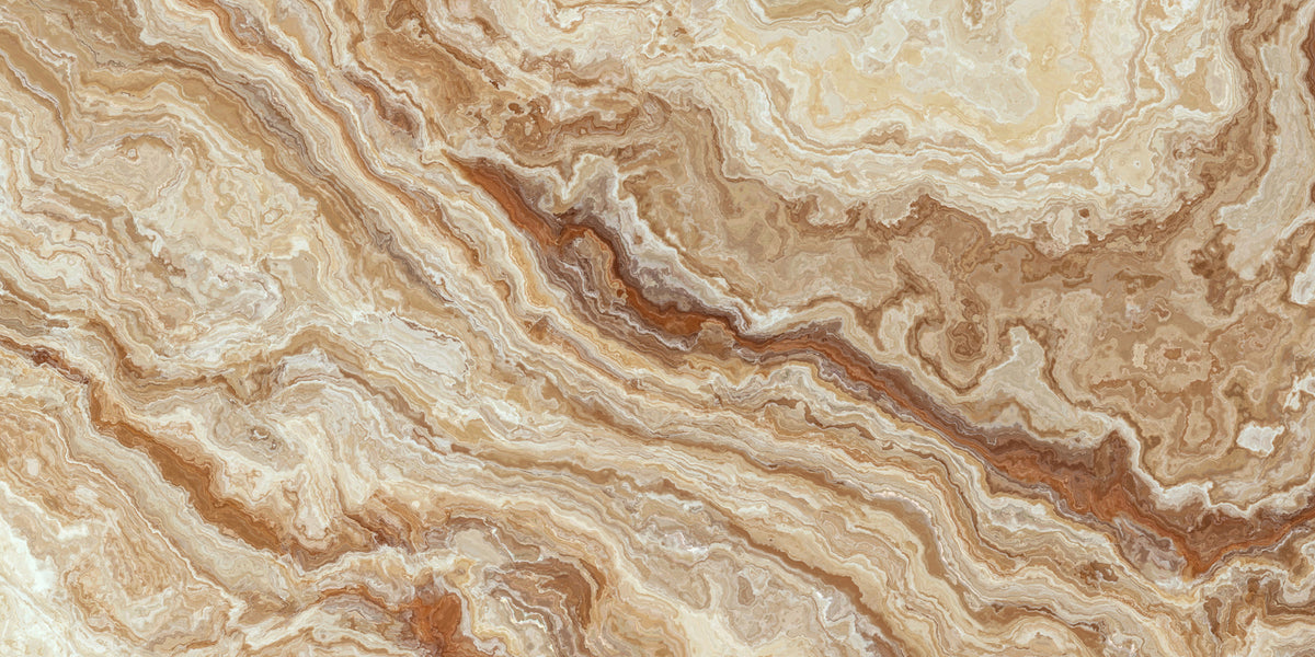 Caramel Onyx Marble Wallpaper : Beige Stone Pattern Mural - flat design
