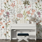 Ditsy Wildflower Wallpaper : Colorful Small Floral Pattern Mural - View 3