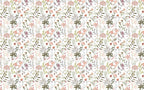Ditsy Wildflower Wallpaper : Colorful Small Floral Pattern Mural - flat design