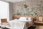 Blossom Tree Chinoiserie Wallpaper : Rose Trees and Birds Mural - View 2