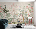 Blossom Tree Chinoiserie Wallpaper : Rose Trees and Birds Mural - View 3