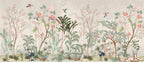 Blossom Tree Chinoiserie Wallpaper : Rose Trees and Birds Mural - flat design