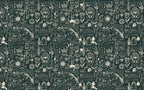 Green Alchemy Script Wallpaper : Vintage Manuscript Mural - View 2