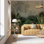Banana Leaf Wallpaper : Misty Tropical Jungle Mural - View 4