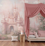 Pink Castle Wallpaper : Fairytale Dream Palace Kids Mural - View 4