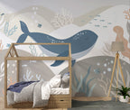 Whale Wallpaper : Under the Sea Kids Mural - View 2