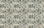 Grey Swirl Damask Wallpaper : Vintage Scroll Pattern Mural - flat design