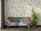 Cream Botanical Wallpaper : Small Wildflower Pattern Mural - View 4