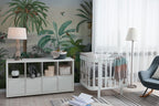 Jungle Animals Panorama Wallpaper : Palm Trees and Giraffe Mural - View 2
