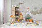 Vintage Airplane Wallpaper : Clouds and Stars Nursery Mural - View 3