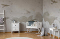 Vintage Airplane Wallpaper : Clouds and Stars Nursery Mural