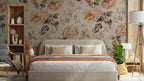 Vintage Rose Wallpaper : Peach and Yellow Floral Pattern Mural - View 2