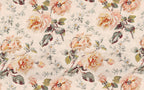 Vintage Rose Wallpaper : Peach and Yellow Floral Pattern Mural - flat design