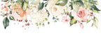 Hanging Rose Wallpaper : Watercolor Floral Border Mural - flat design
