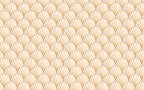 Gold Fan Wallpaper : Art Deco Shell Pattern on Ivory Mural - flat design